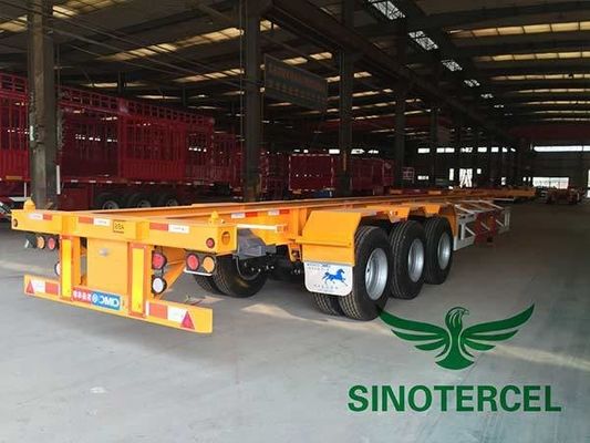 نوع اسکلتی کانتینر نیمه تریلر 60T 40 فوت نیمه تریلر تخت تخت