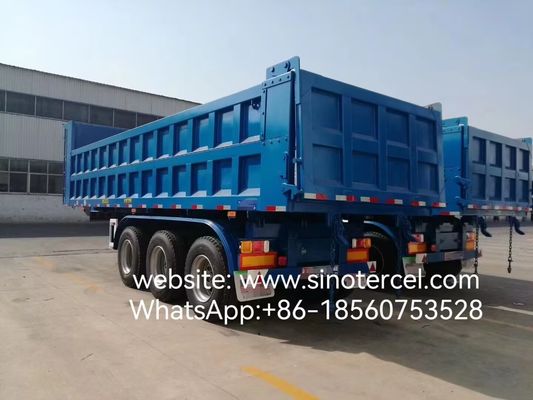 3 محور هیدرولیک Dump Tipper نیمه تریلر صرفه جویی در زمان مناسب کانتینر مستطیل کانتینر U شکل در دسترس