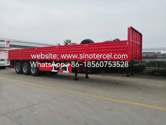 SINOTERCEL 3 محور ساید وال نیمه تریلر Dropside تریلر حمل پالت آسان تخلیه کارآمد بار سنگین