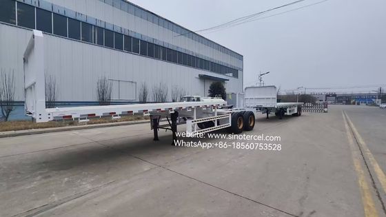 12 چرخ 12.00R25 تریلرهای سوپر لینک تریلر دوگانه برای حمل و نقل کانتینر 20 فوت و 40 فوت