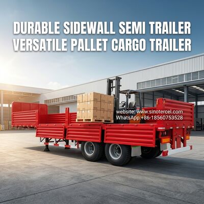 SINOTERCEL 3 محور ساید وال نیمه تریلر Dropside تریلر حمل پالت آسان تخلیه کارآمد بار سنگین