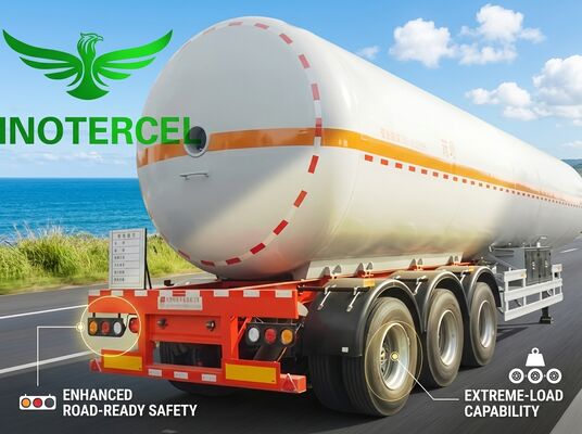 55000Ltr مخزن گاز نیمه تریلر سه محور Lng نیمه تریلر